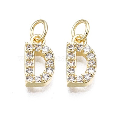 Brass Micro Pave Clear Cubic Zirconia Charms(KK-N241-001-NR)-4