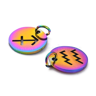 12Pcs 12 Style Rainbow Color Ion Plating(IP) 201 Stainless Steel Charms(STAS-YW0001-32)-3