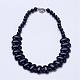 Synthetic Blue Goldstone  Beaded Necklaces(NJEW-G920-07)-1
