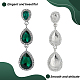 3 Pairs 3 Colors Glass Teardrop Dangle Stud Earrings with Rhinestone(EJEW-AN0003-98)-3