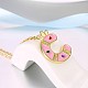 Fashion Tin Alloy Enamel Initial Pendant Necklaces(NJEW-BB20985-C)-5