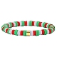 Polymer Clay Heishi Surfer Stretch Bracelet with 304 Stainless Steel Beaded(BJEW-SW00115-04)-1