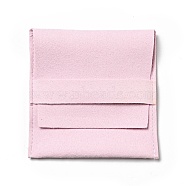 Microfiber Jewelry Pouches, Foldable Gift Bags, for Ring Necklace Earring Bracelet Jewelry, Square, Pink, 8x7.8x0.3cm(ABAG-P007-01B-03)