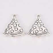 Tibetan Style Alloy Charms, Lead Free & Cadmium Free, Pizza, Antique Silver, 25x22x3mm, Hole: 1.2mm, about 225pcs/500g(TIBE-N010-51AS-RS)