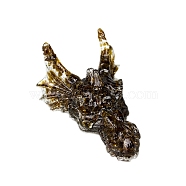 Dragon Resin with Natural Smoky Quartz Chips Inside Display Decorations, Figurine Home Decoration, 60x90x40mm(PW-WG37610-11)