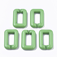 Opaque Acrylic Linking Rings, Quick Link Connectors, For Jewelry Cross Chains Making, Rectangle, Medium Sea Green, 30x20x6mm, Inner Diameter: 8x18mm, about 210pcs/500g(SACR-R248-03B)