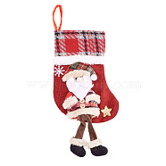 Christmas Theme Non-woven Fabrics Bags, Candy Storage Supplies, Christmas Stocking, Santa Claus, 29x16x2.2cm(ABAG-TAC0005-03B)