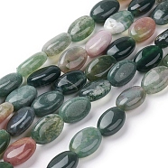 Natural Indian Agate Beads Strands, Oval, 12x8x5mm, Hole: 1.5mm, about 33pcs/strand, 15.1 inch(38.5cm)(G-G731-15-12x8mm)