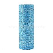 Mesh Ribbon Roll, Spider Web Trim Ribbon Roll, for DIY Craft Gift Packaging, Home Party Wall Decoration, Sky Blue, 6 inch(15cm),  10yards/roll(OCOR-K004-B02)
