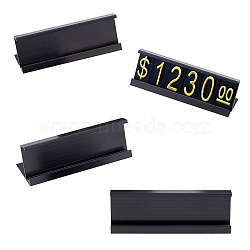 Aluminium Alloy Tabletop Sign Display Stands, Horizontal Slanted Holder for Price Tags, Name Card Display, Rectangle, Black, 6x1.8x1.9cm(ODIS-WH0020-85B-01)