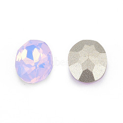 K9 Glass Rhinestone Cabochons, Pointed Back & Back Plated, Faceted, Oval, Violet, 10x8x4mm(MRMJ-N029-09-03)