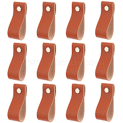 Rectangle Leather Drawer Handles, with Iron Screw, Gold, 175x26.5x1.5mm(AJEW-WH0251-77D)