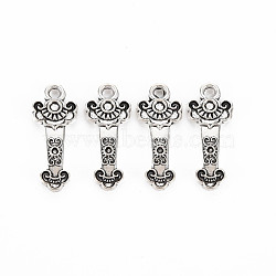 Tibetan Style Alloy Pendants, Cadmium Free & Lead Free, Antique Silver, 20.5x8.5x2mm, Hole: 1.8mm, about 1530pcs/1000g(TIBE-S320-190AS)