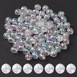 Faceted Eco-Friendly Transparent Acrylic Round Beads, AB Color, Clear AB, 8mm, Hole: 1.5mm(TACR-YW0001-85)