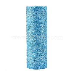 Mesh Ribbon Roll, Spider Web Trim Ribbon Roll, for DIY Craft Gift Packaging, Home Party Wall Decoration, Sky Blue, 6 inch(15cm),  10yards/roll(OCOR-K004-B02)