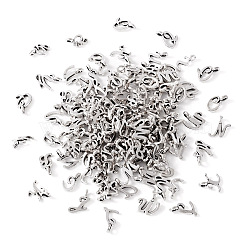 Pandahall 156Pcs 26 Styles Tibetan Style Alloy Charms, Letter, Antique Silver, Letter A~Z, 9.5~12.5x4~10.5x1.5mm, Hole: 1.5~1.8mm, 6pcs/style(FIND-TA0003-77)