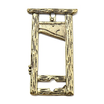 Plated Alloy Big Pendants, Guillotine, Antique Golden, 50.5x29x2mm, Hole: 2.2mm