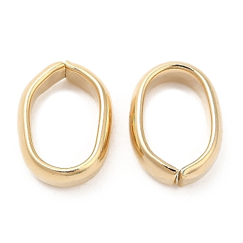 Brass Linking Rings, Quick Link Connector, Cadmium Free & Lead Free, Long-Lasting Plated, Oval, Real 24K Gold Plated, 9x7x2.5mm, Inner Diameter: 7.5x4.7mm