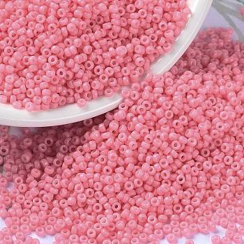 MIYUKI Round Rocailles Beads, Japanese Seed Beads, (RR4467) Duracoat Dyed Opaque Carnation, 15/0, 1.5mm, Hole: 0.7mm, about 27777pcs/50g