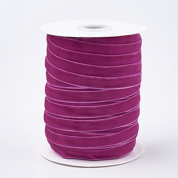 Single Face Velvet Ribbon, Magenta, 3/8 inch(9.5~10mm), about 50yards/roll(45.72m/roll)