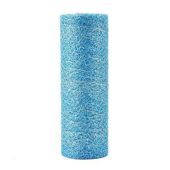 Mesh Ribbon Roll, Spider Web Trim Ribbon Roll, for DIY Craft Gift Packaging, Home Party Wall Decoration, Sky Blue, 6 inch(15cm),  10yards/roll