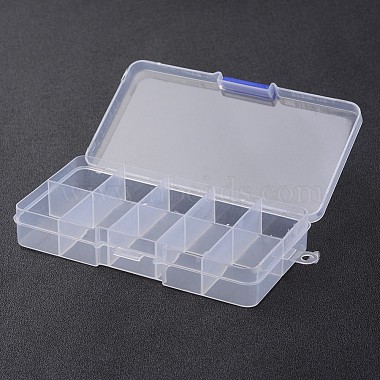 Conteneurs de stockage de perle plastique rectangle 10 compartiments fixes(X-CON-M005-01)-2