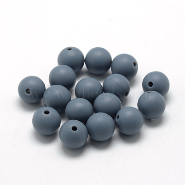 8mm Slate Gray Round Silicone Beads