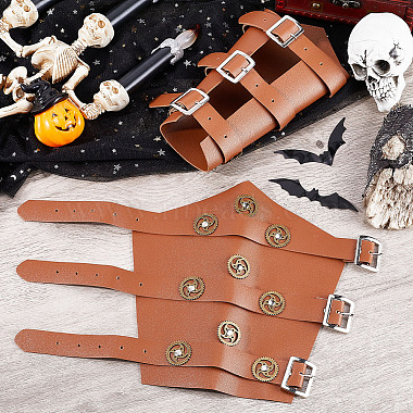 Adjustable PU Leather Cuff Wristband for Bikers(AJEW-WH0415-25A)-4