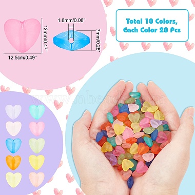 CHGCRAFT 200Pcs 10 Colors Transparent Acrylic Beads(FACR-CA0001-01)-2