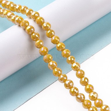 Electroplate Opaque Solid Color Glass Beads Strands(GLAA-E036-11C)-2