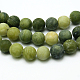 Round Frosted Natural TaiWan Jade Bead Strands(G-M248-10mm-02)-1