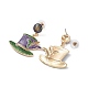 Carnival Theme Glitter Zinc Alloy Hat Dangle Stud Earrings(EJEW-D087-04KCG)-2