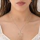 12Pcs 12 Style Heart & Cross & Butterfly & Bat Alloy Enamel Pendant Necklaces Set with Rhinestone(NJEW-FI0001-03)-4