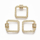 Brass Micro Pave Clear Cubic Zirconia Screw Carabiner Lock Charms(ZIRC-T010-06G)-1
