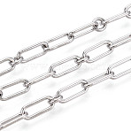 Brass Oval Link Chains, Soldered, with Spool, Platinum, 9.5x4x1mm, about 32.81 Feet(10m)/Roll(CHC-T018-36P)