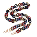 Acrylic Octagon Link Bag Decorative Chains, with Alloy Clasps, Bag Replacement Accessories, Light Gold, Colorful, 120mm(HJEW-YW00116-05)