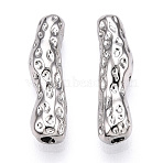 Brass Beads, Cadmium Free & Nickel Free & Lead Free, Nuggets, Platinum, 19x5x5mm, Hole: 1.5mm(KK-B072-41P)
