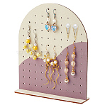 Detachable Arch-shaped Wood Earring Organizer Display Stands, Navajo White, 18x15x0.25cm(EDIS-WH0042-01A)