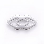 304 Stainless Steel Links connectors, Double Rhombus, Stainless Steel Color, 19.5x10.5x1mm, Hole: 4x6mm(STAS-I094-54P)