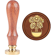 Brass Wax Seal Stamp with Handle, for DIY Scrapbooking, April Daisy, 89x30mm(AJEW-WH0184-1113)