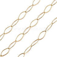 304 Stainless Steel Horse Eye Link Chains, Unwelded, with Spool, Golden, 16x7x1mm, about 32.81 Feet(10m)/Roll(CHS-C006-18G)