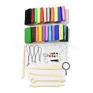 DIY Crafts Polymer Clay Kit, 24 Colors Oven Bake Clay, with 5 Sculpting Tools, for Clay Earrings, Key Chain, Jewelry Making, Mixed Color, 63x30x7.5mm(FIND-XCP0002-90)