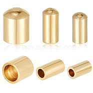 90Pcs 3 Style Brass Cord Ends, End Caps, Column, Long-Lasting Plated, Golden, 4~5x2~4mm, Inner Diameter: 1.2~3mm, 30Pcs/style(KK-BBC0003-57G)