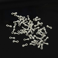 Alloy Charms, Chain Extender, Teardrop, Lead Free & Nickel Free, Silver Color Plated, 7x2.5mm, Hole: 1.5mm(E229-S-FF)