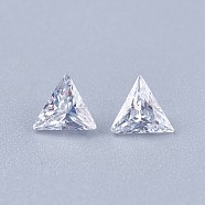 Cubic Zirconia Pointed Back Cabochons, Triangle, Faceted, Clear, 5x6x3mm(ZIRC-WH0001-A08)