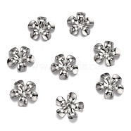 Non-Tarnish 304 Stainless Steel Bead Caps, 5-Petal, Flower, Stainless Steel Color, 15x2mm, Hole: 1.2mm(STAS-F267-01P)