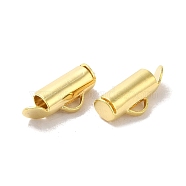 Brass Cord Ends, Column, Real 24K Gold Plated, 13x4mm, Hole: 1mm, Inner Diameter: 3mm(FIND-Z039-22B-G)