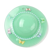 Acrylic Pendants, Hat, Pale Green, 29x8.5mm, Hole: 2mm(FIND-Q105-01E)