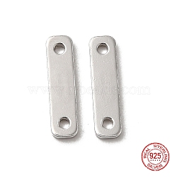 Anti-Tarnish 925 Sterling Silver Links, Chain Tabs, with 925 Stamp, Platinum, 9x2.3x0.6mm, Hole: 0.8mm(STER-D006-06P)