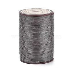 Flat Waxed Polyester Thread String, Micro Macrame Cord, for Leather Sewing Stitching, Gray, 0.8~0.9x0.3mm, about 109.36 Yards(100m)/Roll(YC-D004-01-023)